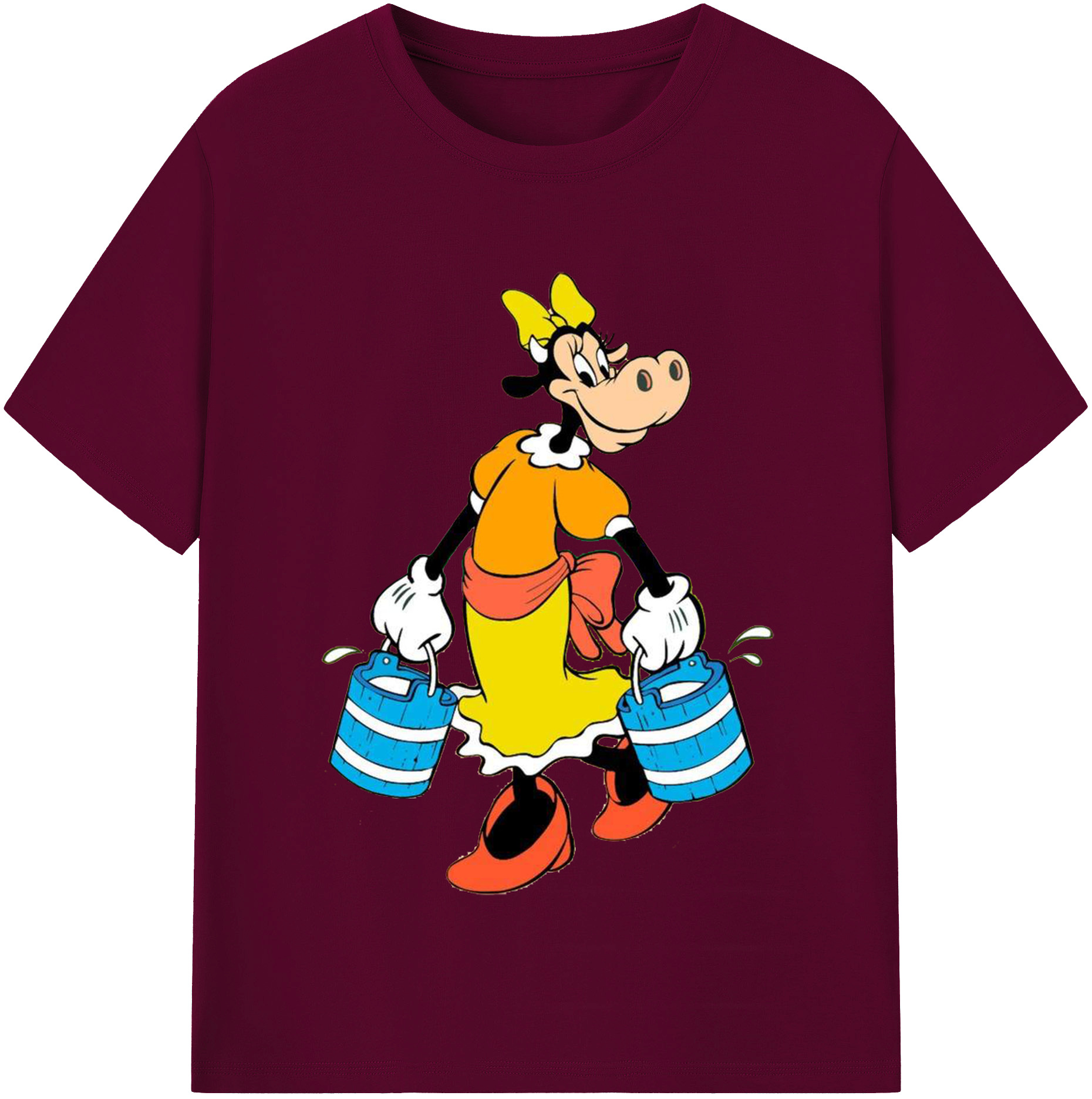 （画像用） ミッキーマウス Mickey Mouse レディースカジュアルプリントTシャツ（綿100％）